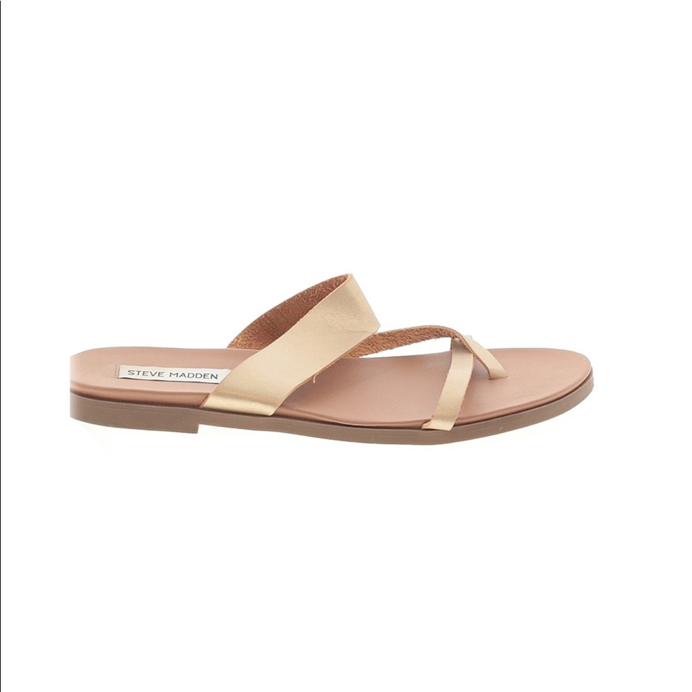 NWT Gold Leather Sandals Steve Madden
